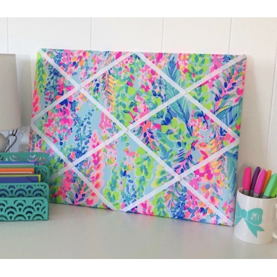 New Memo board made with Lilly Pulitzer Multi Catch The Wave fabric   352337280942